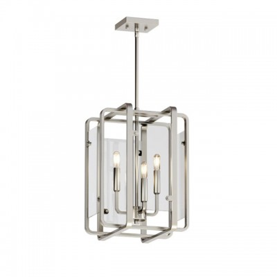 Glass shade silver metal lighting morden decoration pendant chandelier