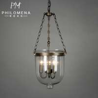 Antique industrial pendant lamp glass lighting with Iron materlier